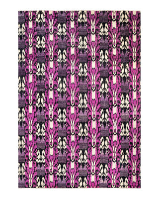 Contemporary Modern Purple Wool Area Rug 10' 0" x 14' 3" - Solo Rugs