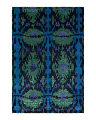 Contemporary Modern Black Wool Area Rug 6' 1" x 8' 10" - Solo Rugs