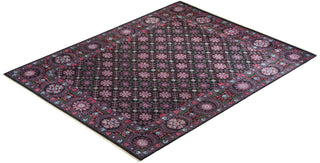 Suzani, One-of-a-Kind Hand-Knotted Area Rug - Black, 8' 2" x 10' 2" - Solo Rugs