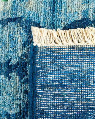 Contemporary Suzani Blue Wool Square Area Rug 6' 2" x 6' 3" - Solo Rugs