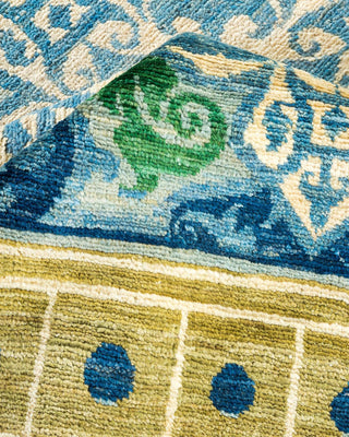 Contemporary Suzani Blue Wool Square Area Rug 6' 2" x 6' 3" - Solo Rugs
