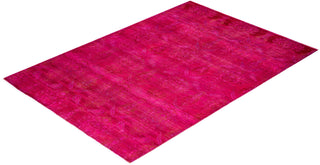 Contemporary Fine Vibrance Purple Wool Area Rug 6' 1" x 8' 7" - Solo Rugs