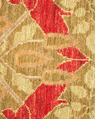 Contemporary Arts & Crafts Red Wool Area Rug 5' 10" x 9' 1" - Solo Rugs