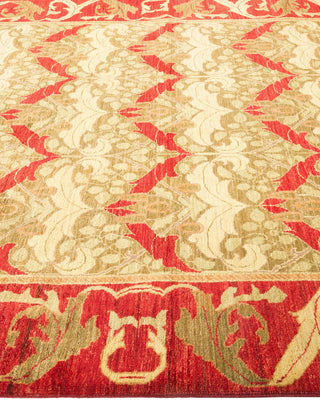Contemporary Arts & Crafts Red Wool Area Rug 5' 10" x 9' 1" - Solo Rugs