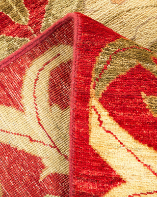 Contemporary Arts & Crafts Red Wool Area Rug 5' 10" x 9' 1" - Solo Rugs