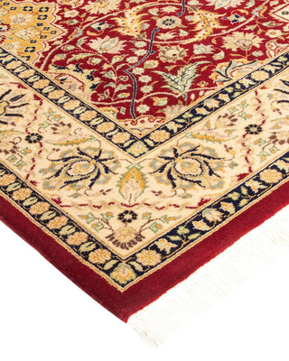Traditional Mogul Red Wool Area Rug 4' 2" x 6' 5" - Solo Rugs