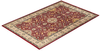 Traditional Mogul Red Wool Area Rug 4' 2" x 6' 5" - Solo Rugs