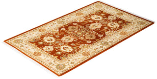 Traditional Mogul Orange Wool Runner 2' 7" x 4' 7" - Solo Rugs