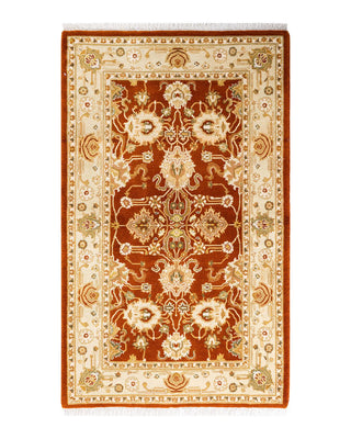Traditional Mogul Orange Wool Runner 2' 7" x 4' 7" - Solo Rugs