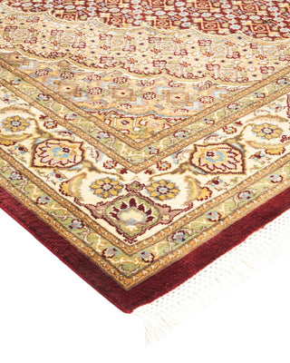 Traditional Mogul Red Wool Area Rug 4' 8" x 7' 5" - Solo Rugs