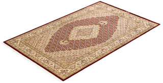 Traditional Mogul Red Wool Area Rug 4' 8" x 7' 5" - Solo Rugs