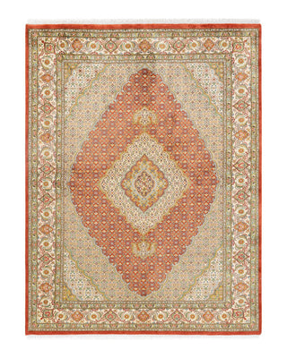 Traditional Mogul Pink Wool Area Rug 5' 8" x 8' 0" - Solo Rugs