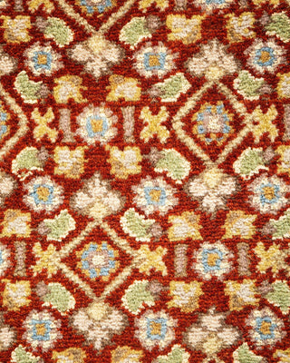 Traditional Mogul Orange Wool Area Rug 6' 6" x 10' 1" - Solo Rugs