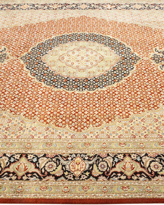 Traditional Mogul Orange Wool Area Rug 6' 6" x 10' 1" - Solo Rugs