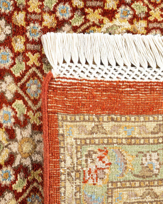 Traditional Mogul Orange Wool Area Rug 6' 6" x 10' 1" - Solo Rugs