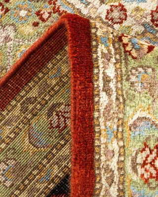 Traditional Mogul Orange Wool Area Rug 6' 6" x 10' 1" - Solo Rugs