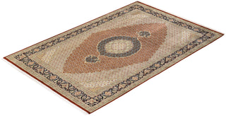 Traditional Mogul Orange Wool Area Rug 6' 6" x 10' 1" - Solo Rugs