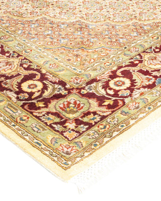 Traditional Mogul Ivory Wool Area Rug 6' 8" x 9' 9" - Solo Rugs