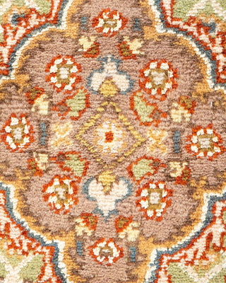 Traditional Mogul Ivory Wool Area Rug 6' 8" x 9' 9" - Solo Rugs