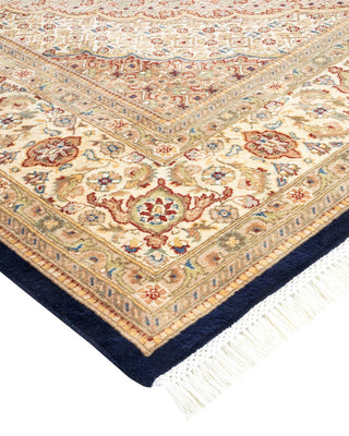 Traditional Mogul Blue Wool Area Rug 6' 7" x 9' 10" - Solo Rugs