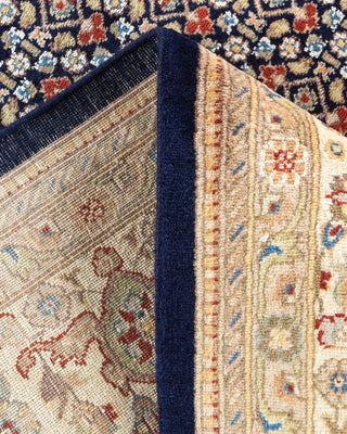 Traditional Mogul Blue Wool Area Rug 6' 7" x 9' 10" - Solo Rugs