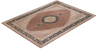 Traditional Mogul Orange Wool Area Rug 9' 1" x 12' 9" - Solo Rugs