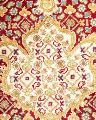 Traditional Mogul Red Wool Area Rug 9' 2" x 12' 4" - Solo Rugs