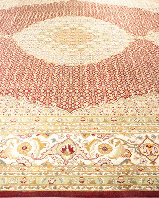Traditional Mogul Red Wool Area Rug 9' 2" x 12' 4" - Solo Rugs