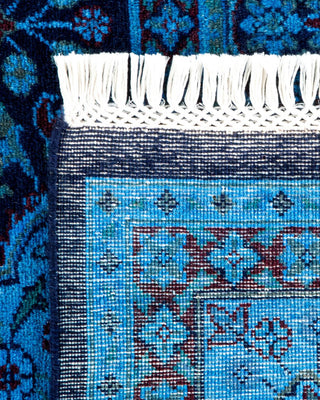 Contemporary Fine Vibrance Light Blue Wool Area Rug 6' 1" x 9' 3" - Solo Rugs