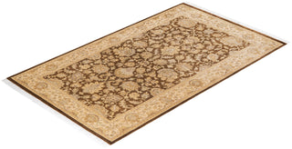 Traditional Mogul Brown Wool Area Rug 3' 1" x 5' 3" - Solo Rugs