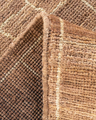 Bohemian Moroccan Brown Wool Area Rug 7' 10" x 10' 1" - Solo Rugs