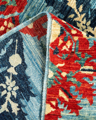 Contemporary Eclectic Light Blue Wool Area Rug 6' 3" x 9' 6" - Solo Rugs
