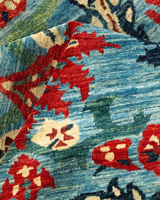 Contemporary Eclectic Light Blue Wool Area Rug 6' 3" x 9' 6" - Solo Rugs