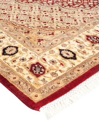 Traditional Mogul Red Wool Area Rug 4' 7" x 7' 2" - Solo Rugs
