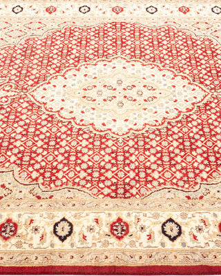 Traditional Mogul Red Wool Area Rug 4' 7" x 7' 2" - Solo Rugs