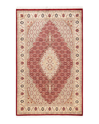 Traditional Mogul Red Wool Area Rug 4' 6" x 7' 3" - Solo Rugs