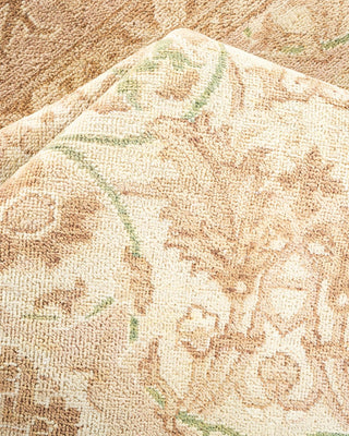 Traditional Mogul Ivory Wool Square Area Rug 6' 0" x 6' 1" - Solo Rugs