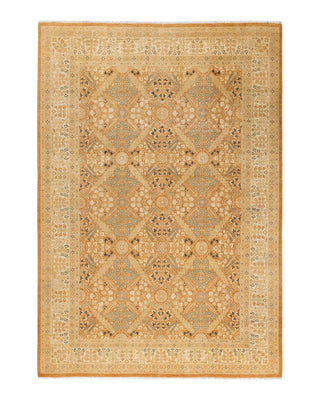 Traditional Mogul Brown Wool Area Rug 6' 1" x 8' 9" - Solo Rugs