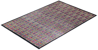 Contemporary Suzani Black Wool Area Rug 11' 10" x 18' 1" - Solo Rugs