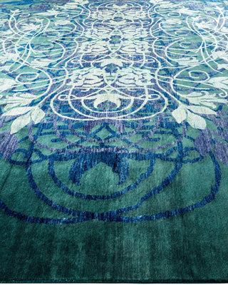 Suzani, One-of-a-Kind Handmade Area Rug - Green, 15' 3" x 12' 2" - Solo Rugs