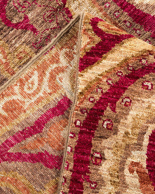 Contemporary Suzani Brown Wool Square Area Rug 8' 10" x 9' 2" - Solo Rugs