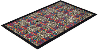 Contemporary Suzani Black Wool Area Rug 5' 3" x 8' 4" - Solo Rugs