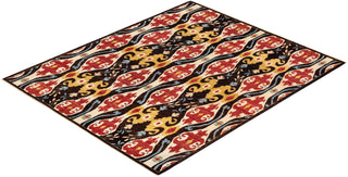 Contemporary Eclectic Black Wool Area Rug 6' 9" x 8' 1" - Solo Rugs