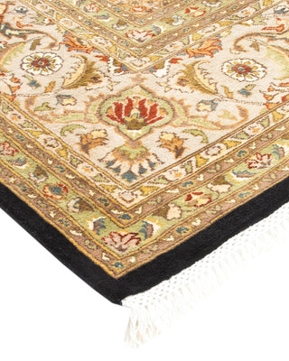 Traditional Mogul Black Wool Area Rug 8' 2" x 10' 5" - Solo Rugs