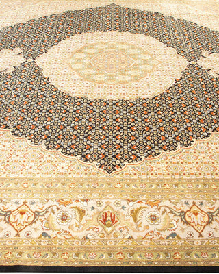 Traditional Mogul Black Wool Area Rug 8' 2" x 10' 5" - Solo Rugs