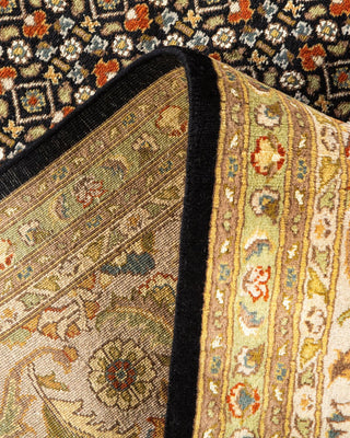 Traditional Mogul Black Wool Area Rug 8' 2" x 10' 5" - Solo Rugs
