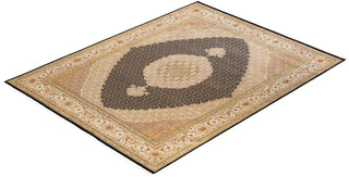 Traditional Mogul Black Wool Area Rug 8' 2" x 10' 5" - Solo Rugs