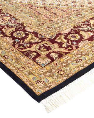 Traditional Mogul Black Wool Area Rug 8' 1" x 10' 1" - Solo Rugs