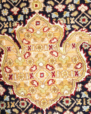 Traditional Mogul Black Wool Area Rug 8' 1" x 10' 1" - Solo Rugs