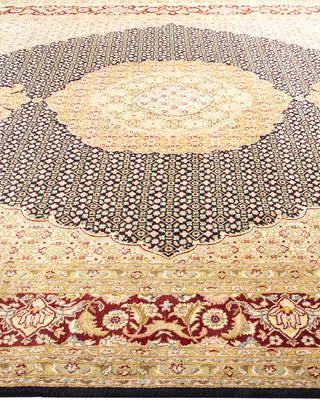 Traditional Mogul Black Wool Area Rug 8' 1" x 10' 1" - Solo Rugs